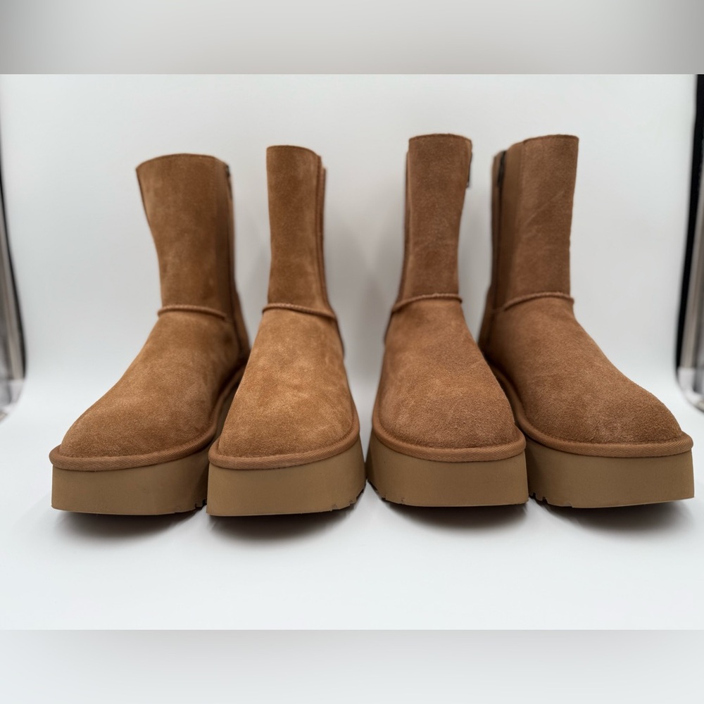 New Women’s UGG Classic Twin Seam New Heights boots (Chestnut) - Picture 6 of 11